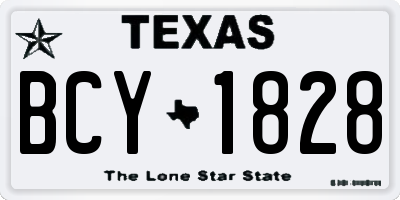 TX license plate BCY1828