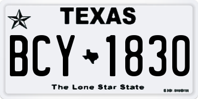 TX license plate BCY1830