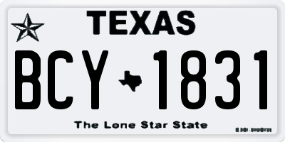 TX license plate BCY1831