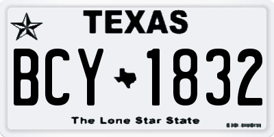 TX license plate BCY1832