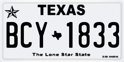 TX license plate BCY1833