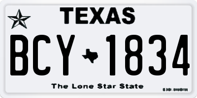 TX license plate BCY1834