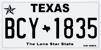 TX license plate BCY1835
