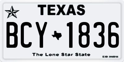 TX license plate BCY1836