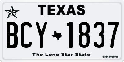 TX license plate BCY1837