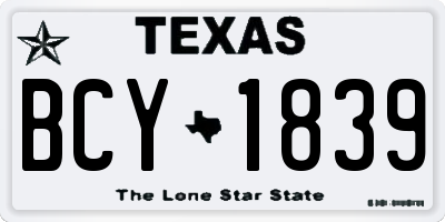 TX license plate BCY1839