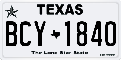 TX license plate BCY1840
