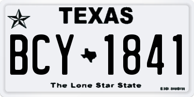TX license plate BCY1841
