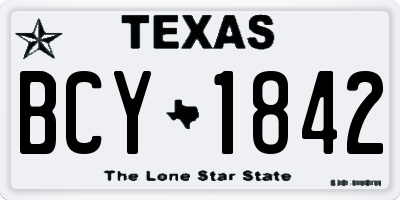 TX license plate BCY1842