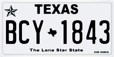 TX license plate BCY1843