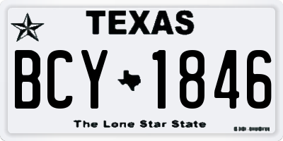 TX license plate BCY1846