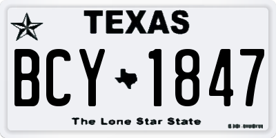 TX license plate BCY1847