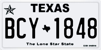 TX license plate BCY1848