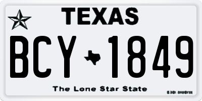 TX license plate BCY1849