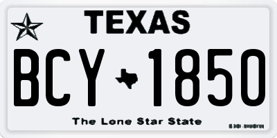TX license plate BCY1850