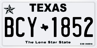 TX license plate BCY1852