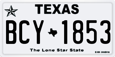 TX license plate BCY1853
