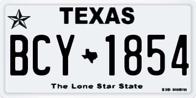 TX license plate BCY1854