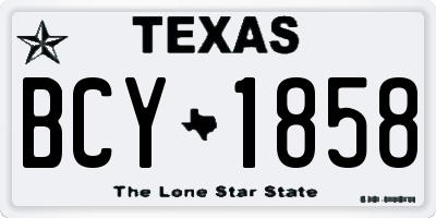 TX license plate BCY1858