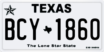 TX license plate BCY1860