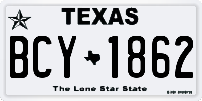TX license plate BCY1862