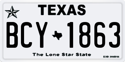 TX license plate BCY1863