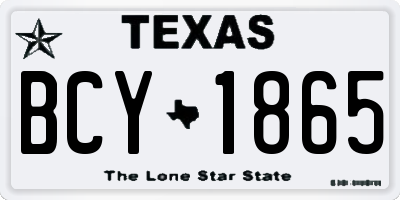 TX license plate BCY1865