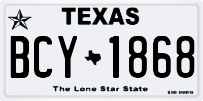 TX license plate BCY1868
