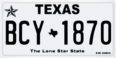 TX license plate BCY1870