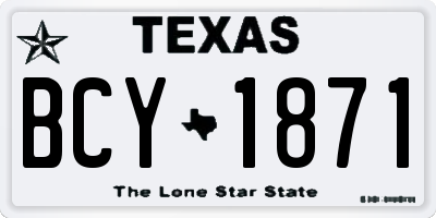 TX license plate BCY1871