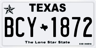 TX license plate BCY1872