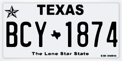 TX license plate BCY1874