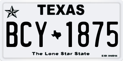 TX license plate BCY1875