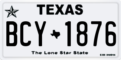 TX license plate BCY1876