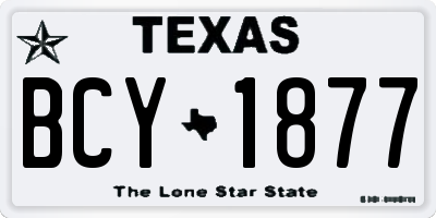 TX license plate BCY1877