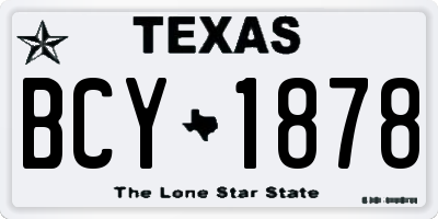 TX license plate BCY1878