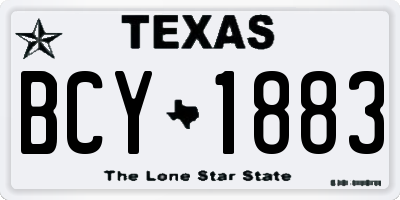 TX license plate BCY1883
