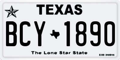 TX license plate BCY1890