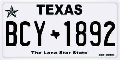 TX license plate BCY1892