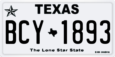 TX license plate BCY1893