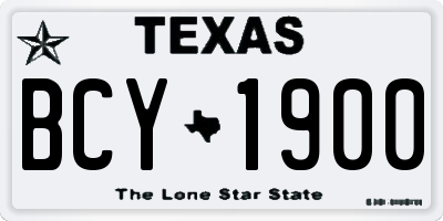 TX license plate BCY1900