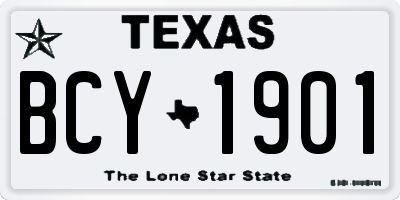 TX license plate BCY1901
