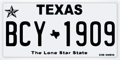 TX license plate BCY1909