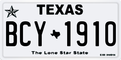 TX license plate BCY1910