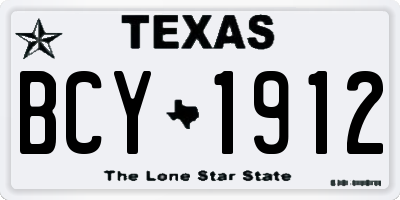 TX license plate BCY1912