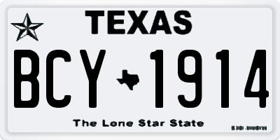 TX license plate BCY1914