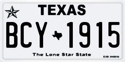 TX license plate BCY1915