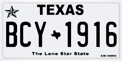TX license plate BCY1916