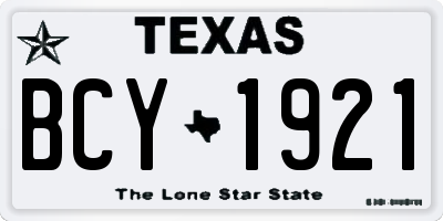 TX license plate BCY1921