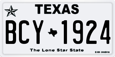 TX license plate BCY1924
